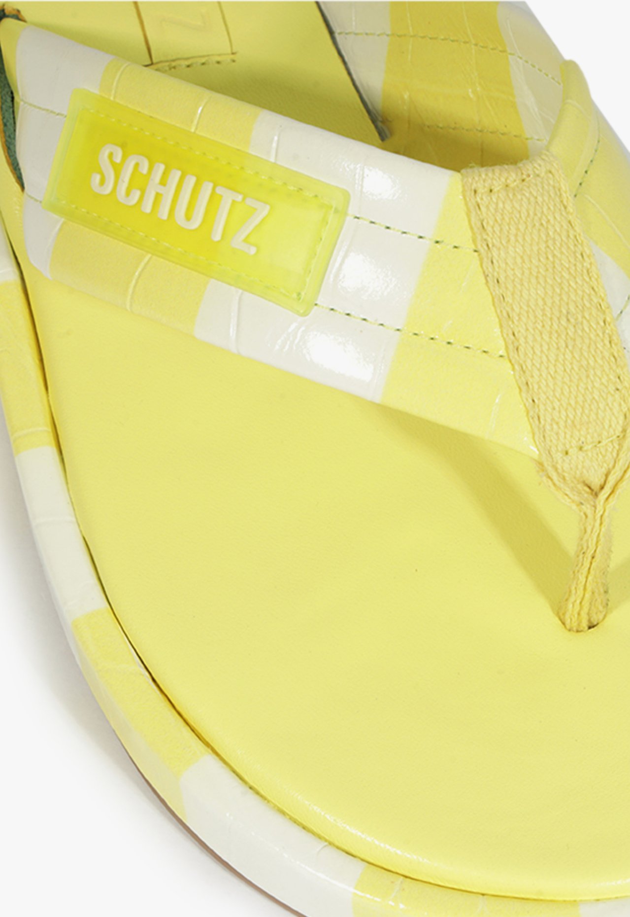 Chinelo Zoe Listras Amarelo Neon | Schutz