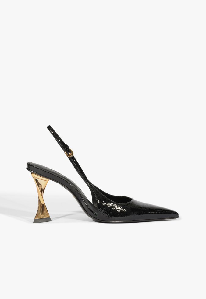 Scarpin Slingback Elisha Pump Verniz Preto