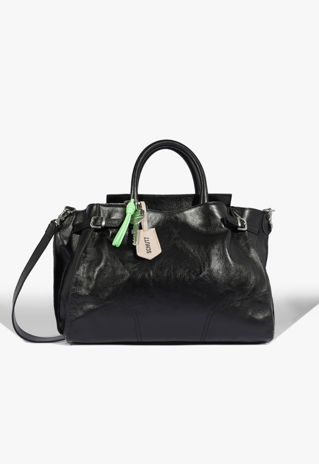 Vista 2 Bolsa Tote Grande Heaven Couro Preta Schutz Preto Schutz Preto