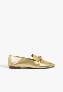 Mocassim Nó Metalizado Dourado