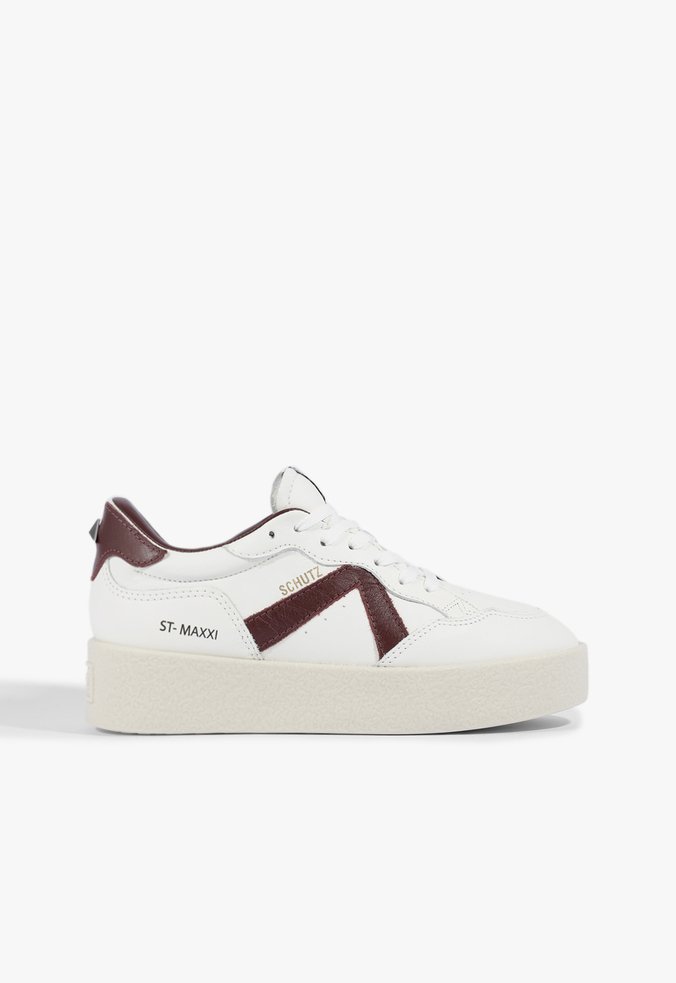 Tênis ST Flatform Couro Branco e Marrom