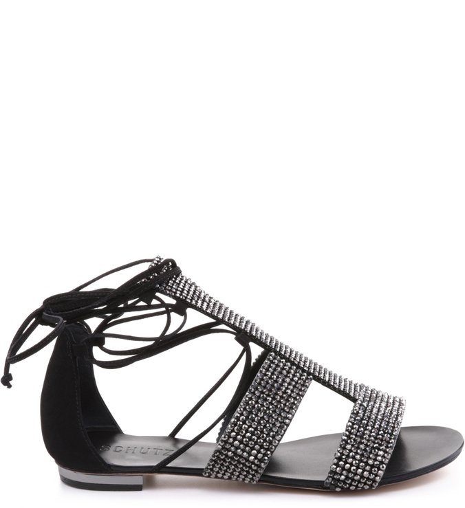Rasteiras Glam Rock Metalic Black Rasteiras Glam Rock Metalic Black