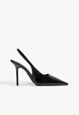 Scarpin Slingback Lucy Couro Preto