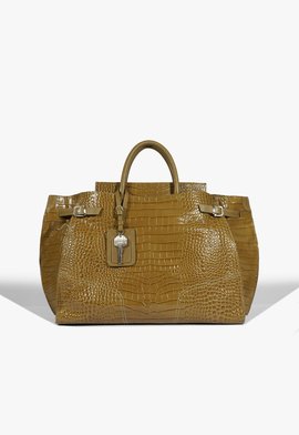 Bolsa Tote Maxi Heaven Couro Croco Verde