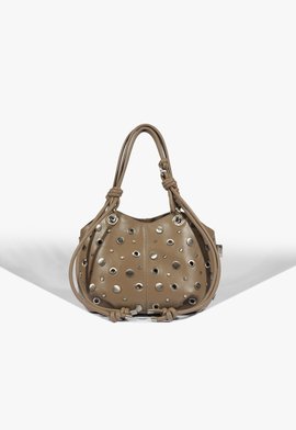 Bolsa Hobo Berry Pequena Couro Cinza
