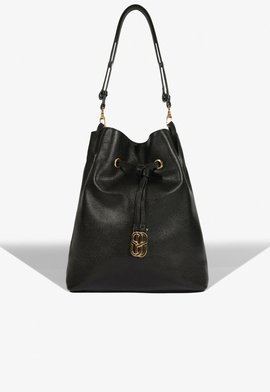 Bolsa Tiracolo Grande Bucket Easy Couro Preta
