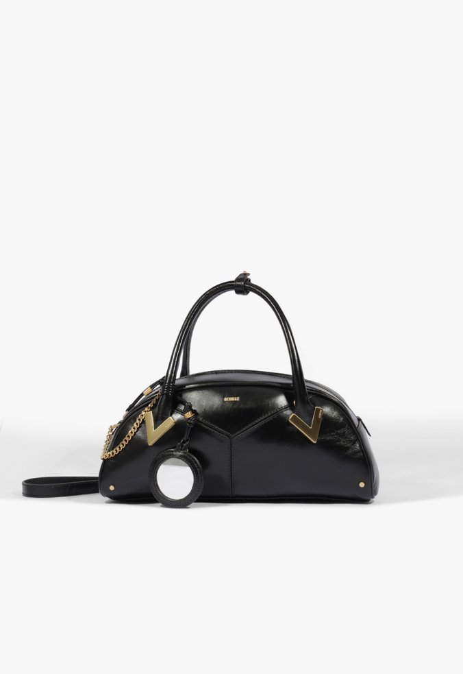 Bolsa Mini Bowling Amber Couro Preta