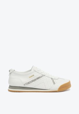 Tênis Retrô Couro Glitter Branco