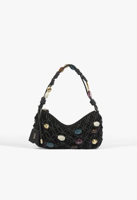 Bolsa Tiracolo Shoulder Dee Braided Pequena Preta