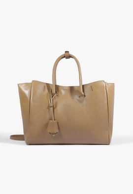 Bolsa Tote Grande Couro Bege