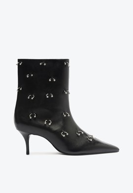 Bota Frances Piercing Couro Preta