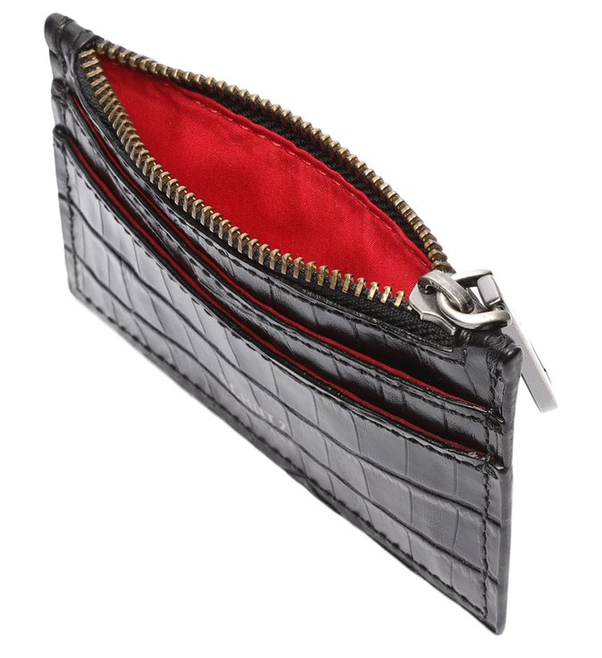 Porta-Cartões Pequeno Lorena Croco Preto Porta-Cartões Pequeno Lorena Croco Preto