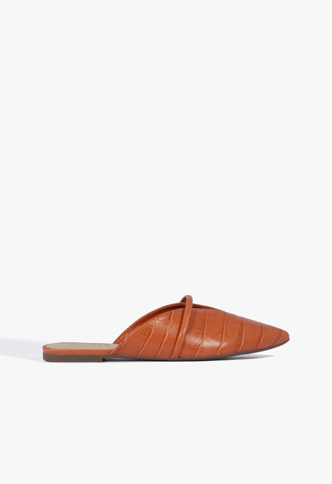 Sapato Mule Croco Marrom