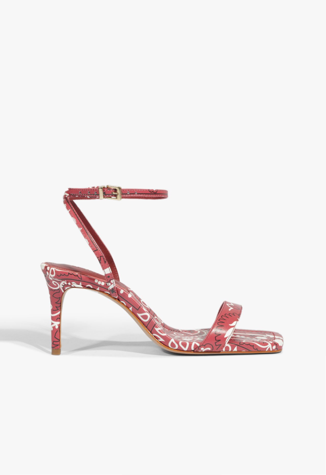 Vista 2 Sandália Stiletto Couro Schutz Schutz BR Vermelho Schutz BR Vermelho