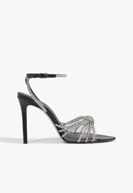 Sandália Couro Strass preto