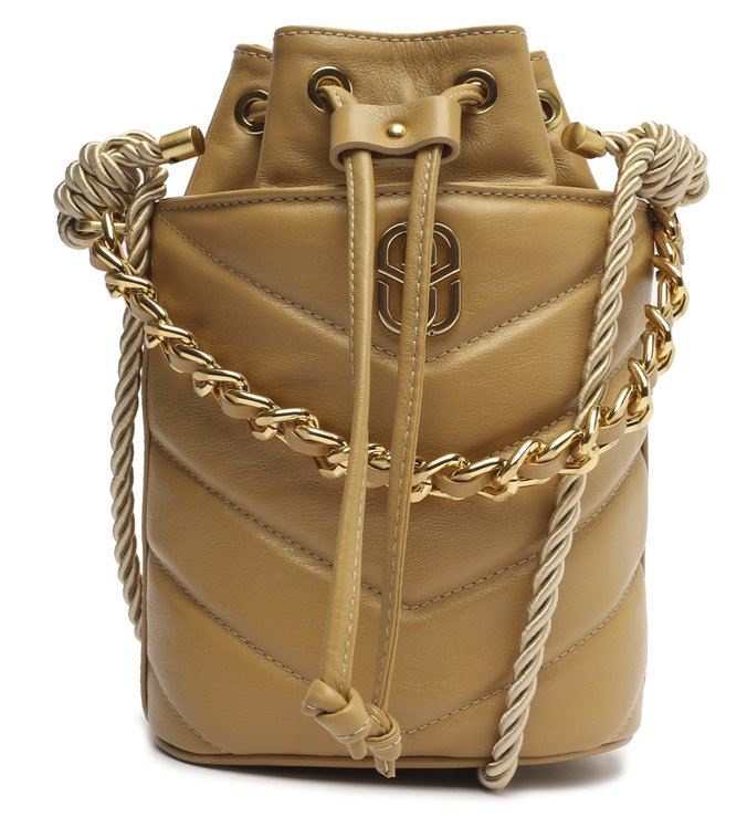 Bolsa Bucket Média Riviera Couro Bege