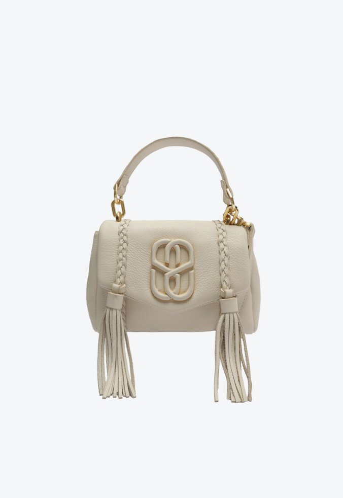 Bolsa Pequena Tiracolo Braided Couro Branca