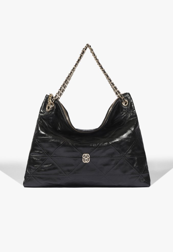 Bolsa Hobo Charlie Grande Couro Preta
