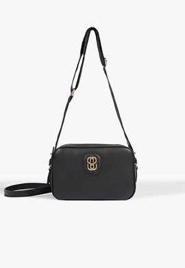 Bolsa Tiracolo Camera Bag Luna Pequena Couro Preta