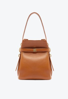 Bolsa Bucket June Couro Marrom