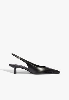 Scarpin Slingback Couro Preto