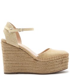 sandália anabela trançada palha schutz