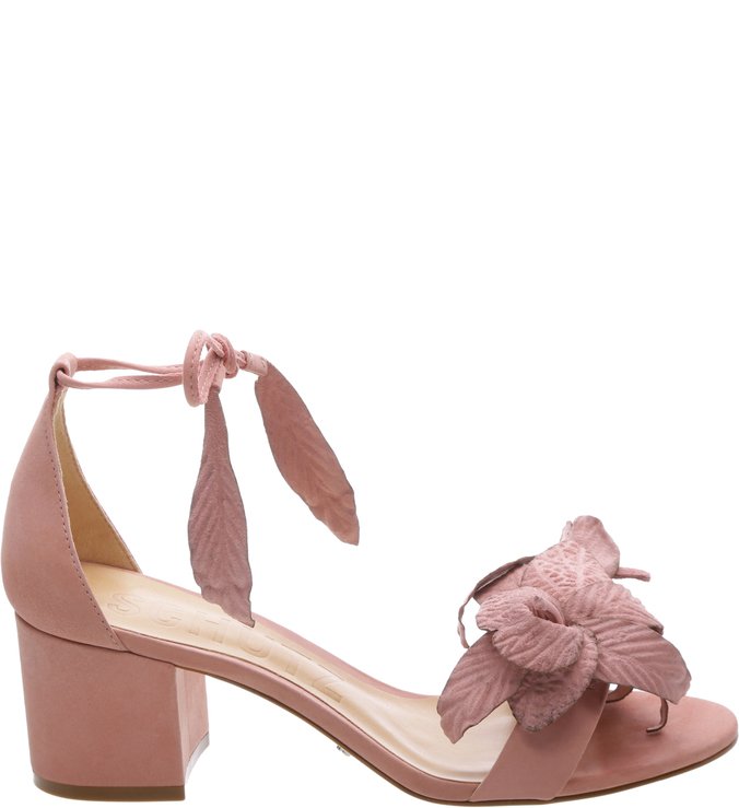 Sandália Flower Block Heel Poppy Rose Sandália Flower Block Heel Poppy Rose