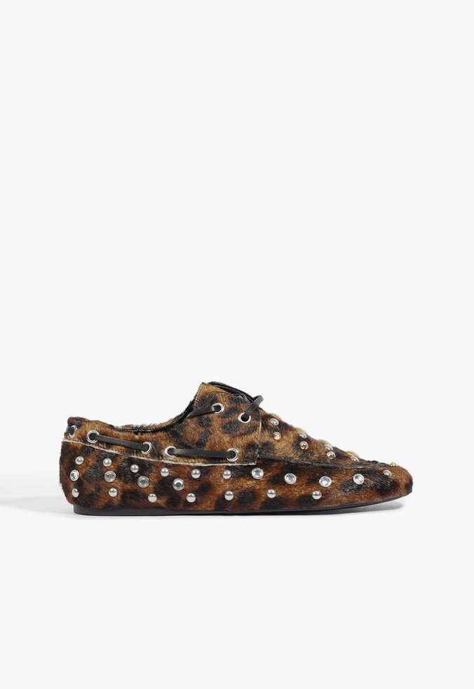 Mocassim Michaella Couro Animal Print