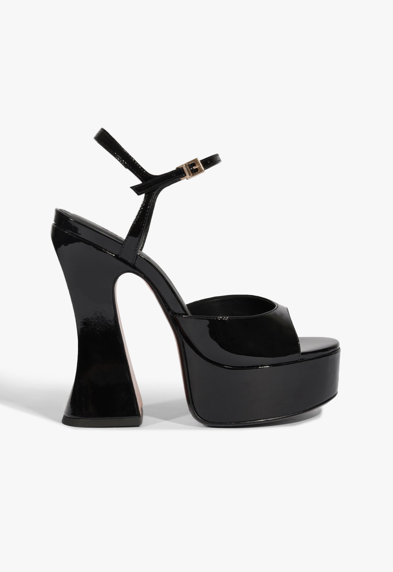 Sandália Meia Pata Luma Verniz Couro Preta | Schutz