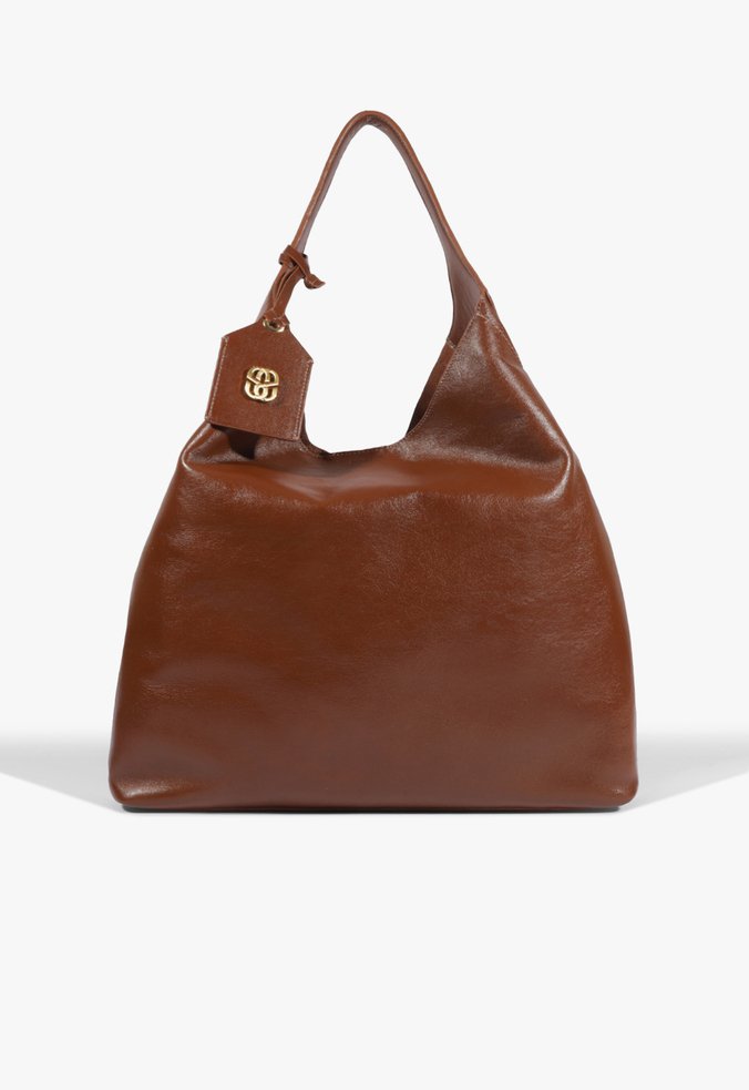 Bolsa Hobo Iga Grande Couro Marrom