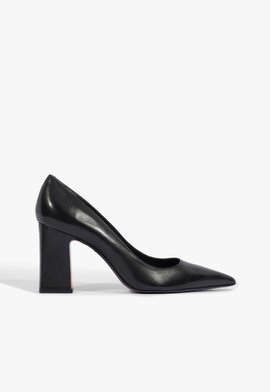 Scarpin City Chic Couro Preto