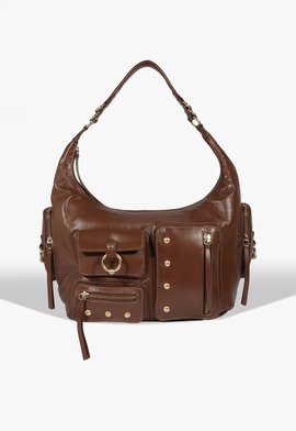 Bolsa Shoulder Média Couro Marrom