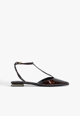 Sapatilha Verniz Couro Animal Print