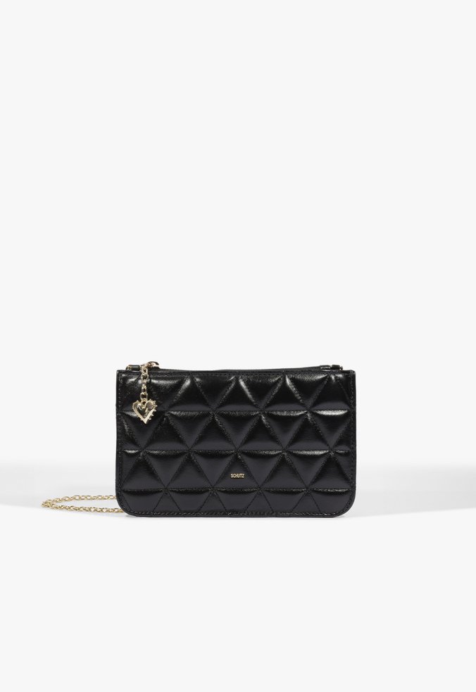 Bolsa Tiracolo Love Pouch Pequena Couro Preta