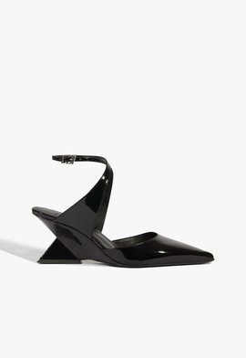 Slingback Couro Preto