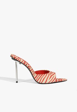 Mule Michella Camurça Zebra Vermelho