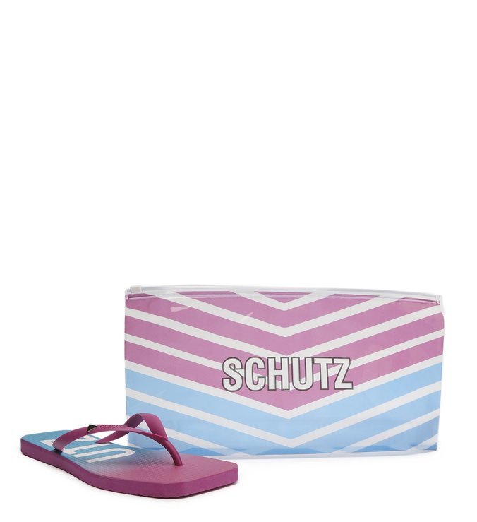 Kit Chinelo Nécessaire Jellys Schutz Pink