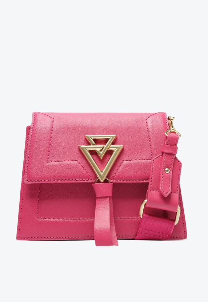 Bolsa Tiracolo Pequena Adele Couro Rosa