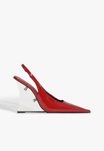 Scarpin Slingback Verniz Vermelho