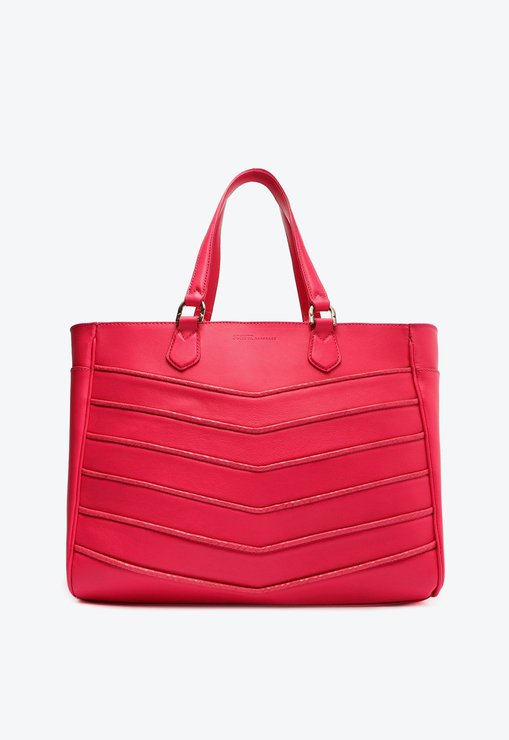 Bolsa Tote Grande Becky Couro Rosa