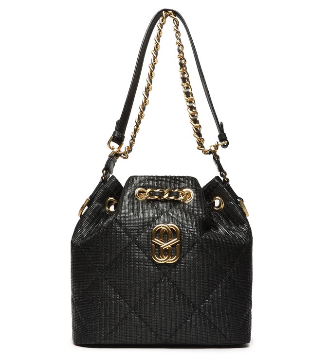 Bolsa Bucket Precious Ráfia Preta