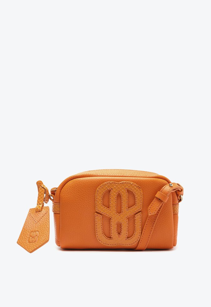 Bolsa Tiracolo Pequena Serena Couro Laranja