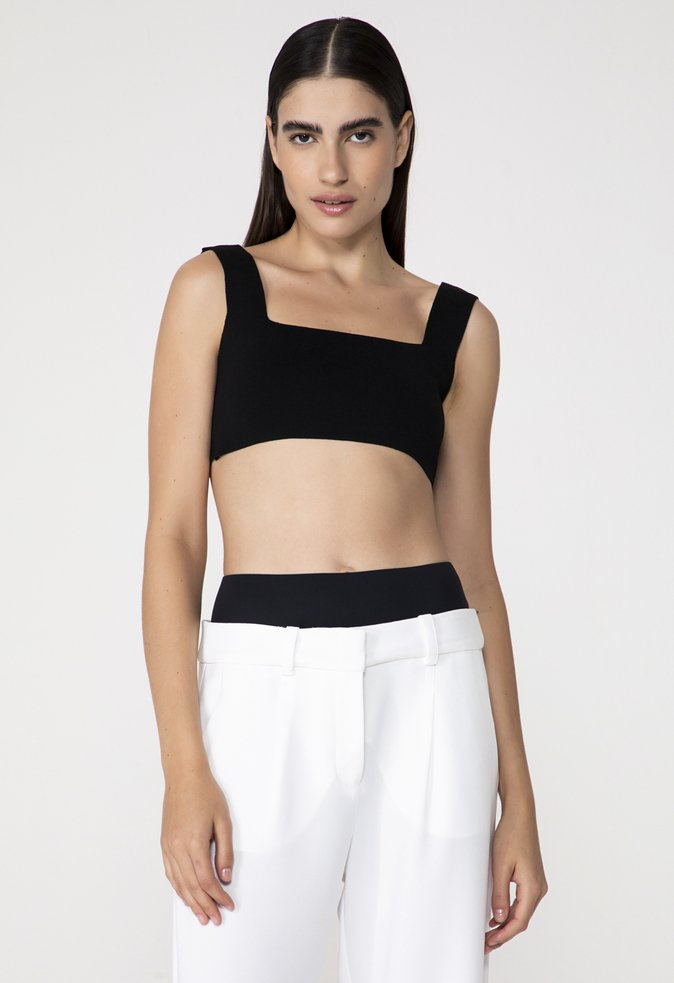 Top Cropped Ana Tricot Preto