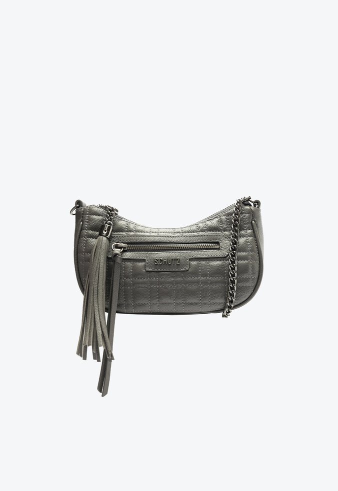 Bolsa Pequena Couro Cinza