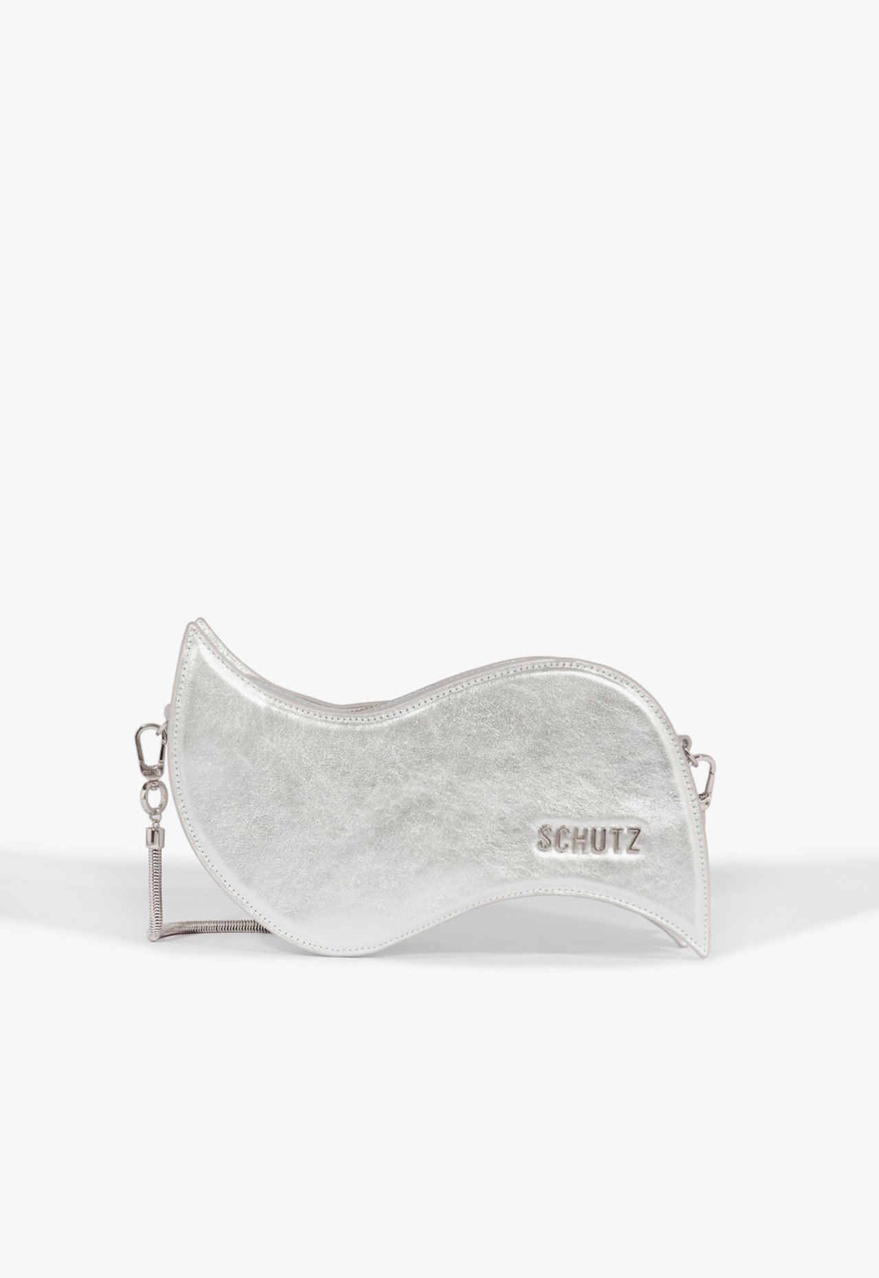 Bolsa Shoulder Flame Couro Prateada | Schutz