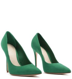 Sapato Scarpin Nobuck Verde
