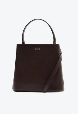 Bolsa Tiracolo Bucket Esther Média Couro Marrom Escura