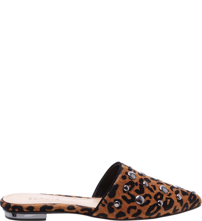 Flat Mule Crystal Animal Print Flat Mule Crystal Animal Print