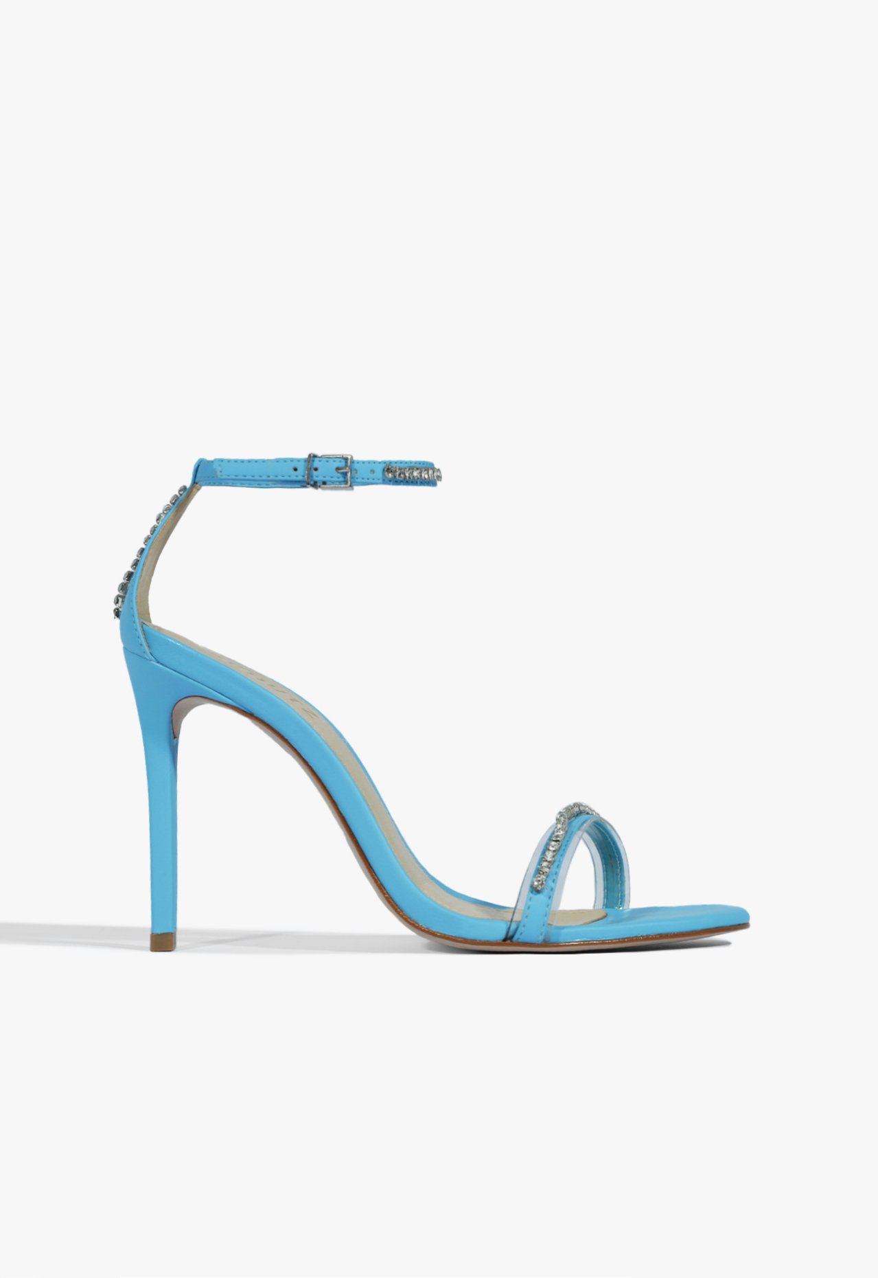 Sandália Salto Fabienne Alto Couro Azul | Schutz