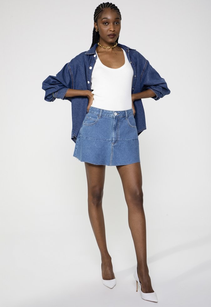 Mini Saia Jeans Rubia Azul Escuro